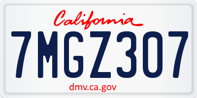 CA license plate 7MGZ307