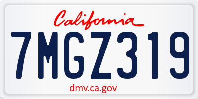 CA license plate 7MGZ319