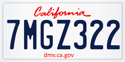 CA license plate 7MGZ322