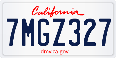 CA license plate 7MGZ327