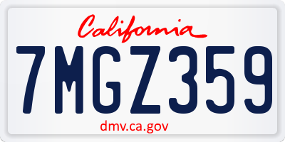 CA license plate 7MGZ359