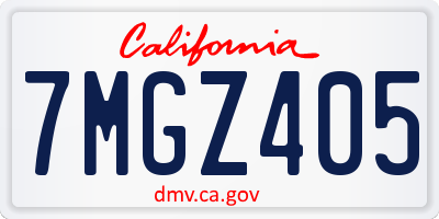CA license plate 7MGZ405
