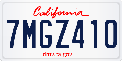 CA license plate 7MGZ410