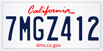 CA license plate 7MGZ412
