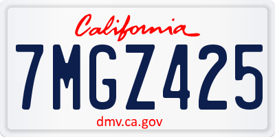 CA license plate 7MGZ425