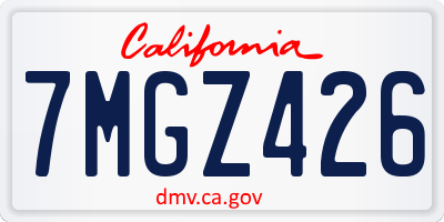 CA license plate 7MGZ426