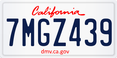 CA license plate 7MGZ439
