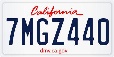 CA license plate 7MGZ440