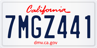 CA license plate 7MGZ441