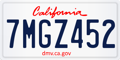 CA license plate 7MGZ452