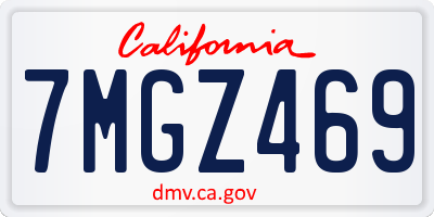 CA license plate 7MGZ469