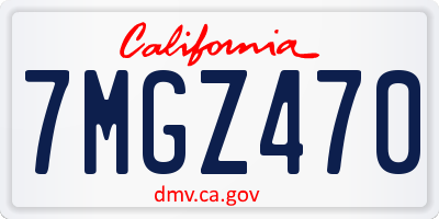 CA license plate 7MGZ470