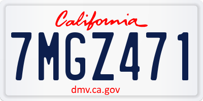 CA license plate 7MGZ471