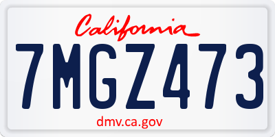 CA license plate 7MGZ473
