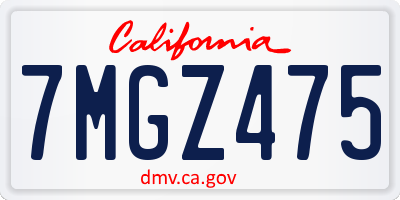 CA license plate 7MGZ475