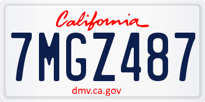 CA license plate 7MGZ487