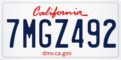 CA license plate 7MGZ492