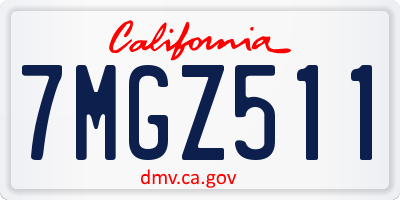 CA license plate 7MGZ511