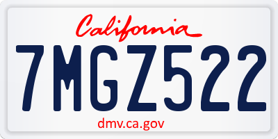 CA license plate 7MGZ522