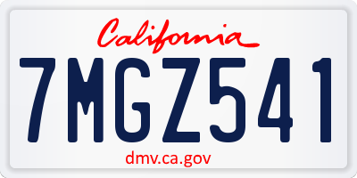 CA license plate 7MGZ541