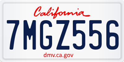 CA license plate 7MGZ556