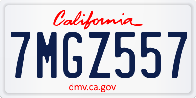 CA license plate 7MGZ557