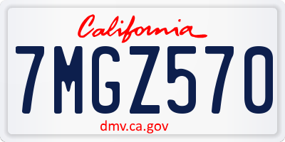 CA license plate 7MGZ570