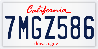 CA license plate 7MGZ586