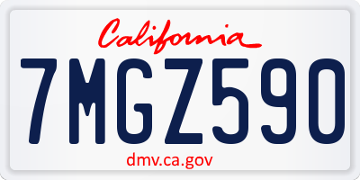 CA license plate 7MGZ590