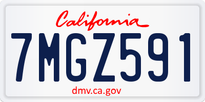 CA license plate 7MGZ591