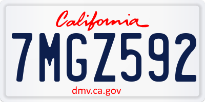 CA license plate 7MGZ592