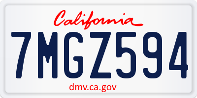 CA license plate 7MGZ594