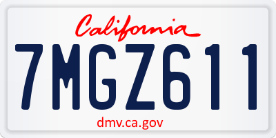 CA license plate 7MGZ611