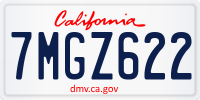 CA license plate 7MGZ622