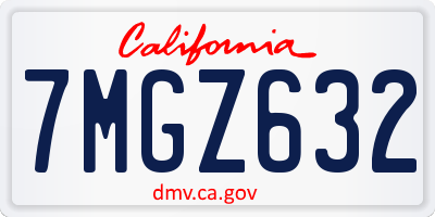 CA license plate 7MGZ632