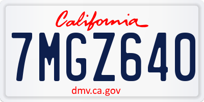 CA license plate 7MGZ640
