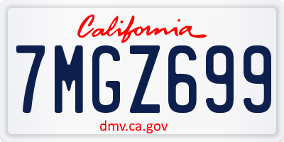 CA license plate 7MGZ699