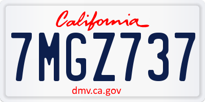 CA license plate 7MGZ737