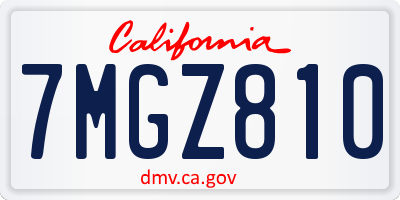 CA license plate 7MGZ810