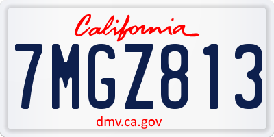 CA license plate 7MGZ813