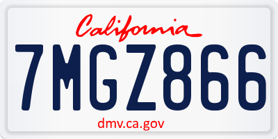 CA license plate 7MGZ866