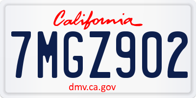 CA license plate 7MGZ902