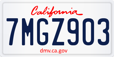 CA license plate 7MGZ903