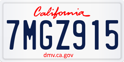 CA license plate 7MGZ915