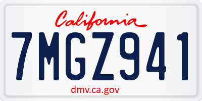 CA license plate 7MGZ941