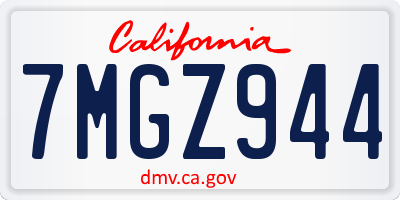 CA license plate 7MGZ944