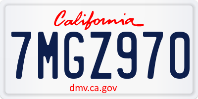 CA license plate 7MGZ970