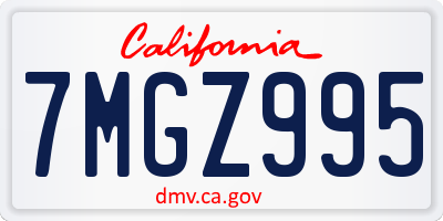 CA license plate 7MGZ995