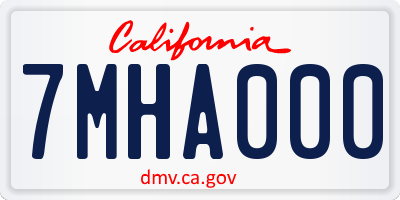 CA license plate 7MHA000