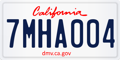 CA license plate 7MHA004